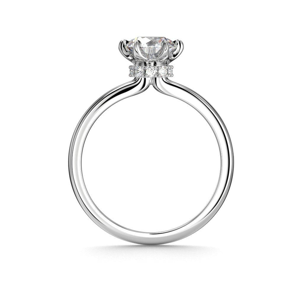 Festive Heidi Hidden Halo 1,10 ct timanttisormus valkokulta, sivukuva
