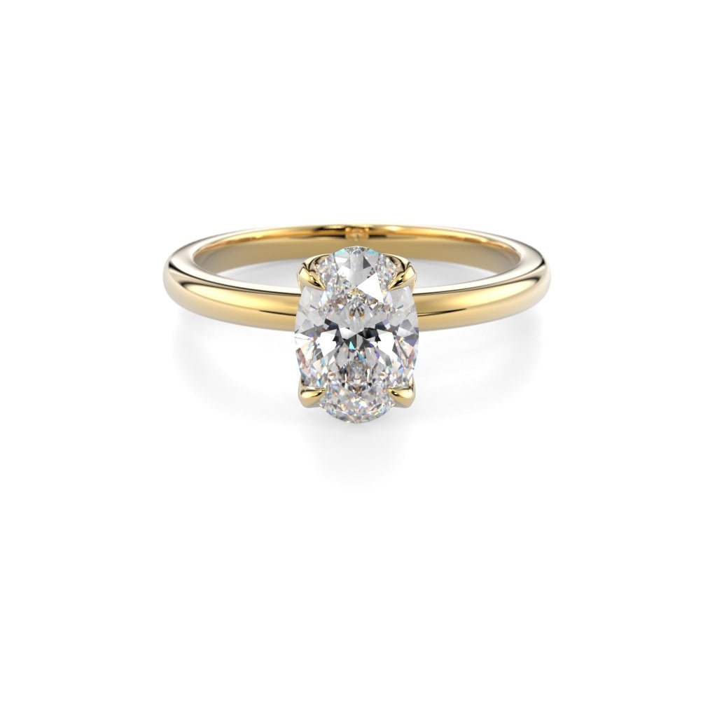 Festive Heidi Hidden Halo Oval 1,10 ct timanttisormus keltakulta, etukuva
