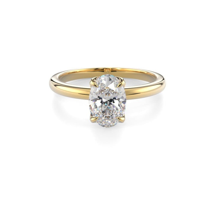 Festive Heidi Hidden Halo Oval 1,10 ct timanttisormus keltakulta, etukuva