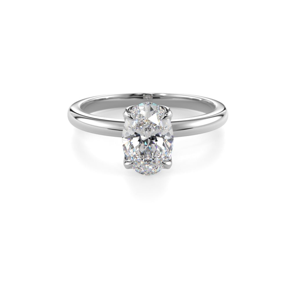 Festive Heidi Hidden Halo Oval 1,10 ct timanttisormus valkokulta, etukuva
