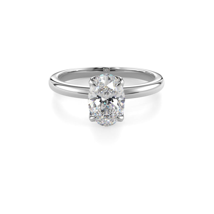 Festive Heidi Hidden Halo Oval 1,10 ct timanttisormus valkokulta, etukuva