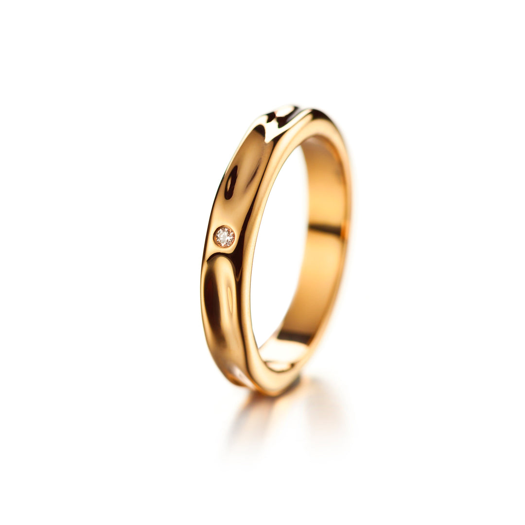 Lumoava Timanttisormus Hunaja 0,03 ct Keltakulta