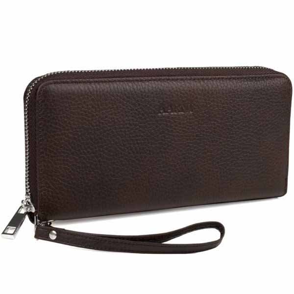Aarni Clutch-lompakko hirvennahka tummanruskea/hopea 