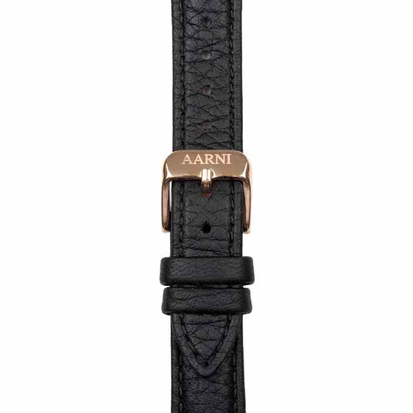 Aarni Hirvennahkainen ranneke 16 mm musta