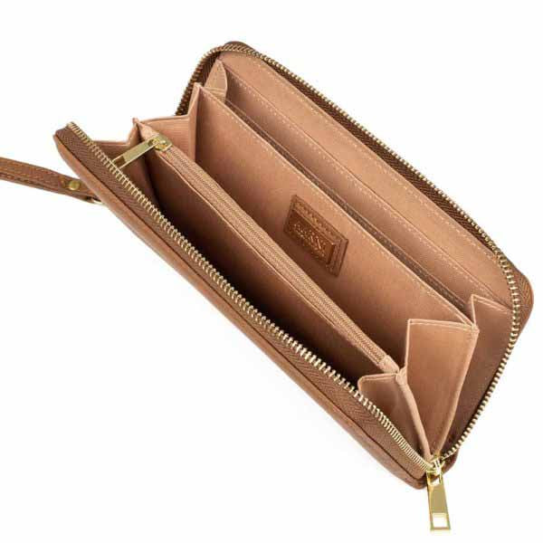 Aarni Clutch-lompakko hirvennahka konjakki/kulta