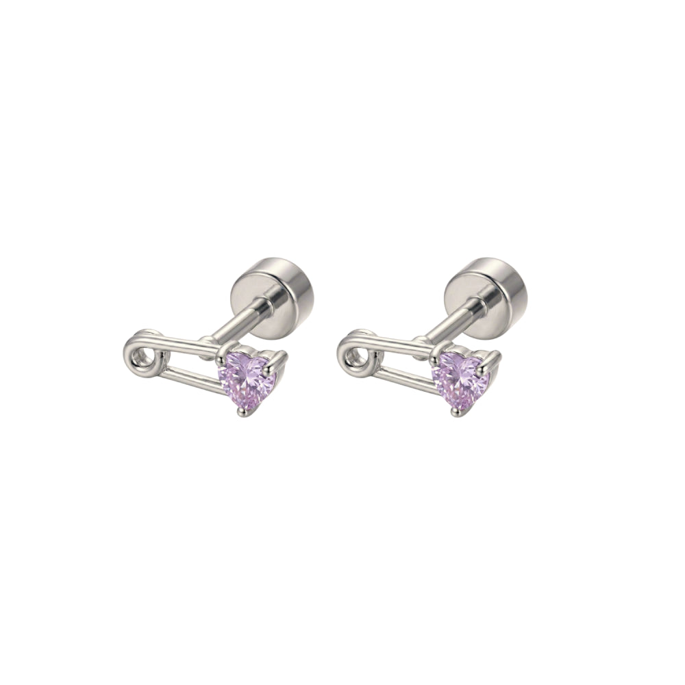 Aurora Sweet Safety korvakorut violeteilla zirkonioilla AE0113-04