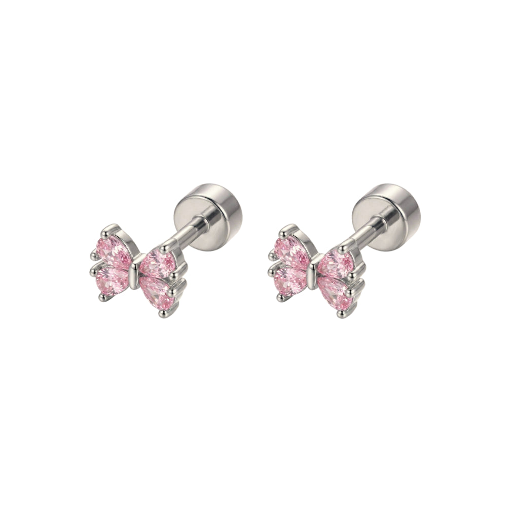 Aurora Pinkit Zirkonia Rusettikorvakorut AE0104-01