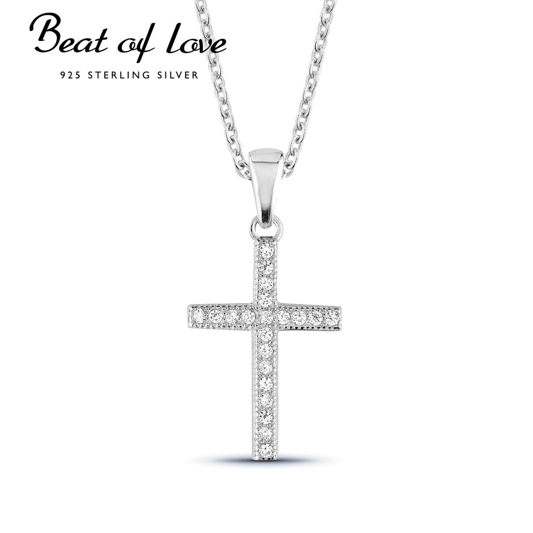 Beat of Love hopeinen ristiriipus zirkoneilla BOL-N0151Z