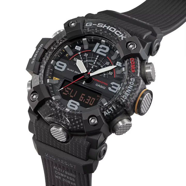 Casio G-Shock Mudmaster GG-B100X-1AER lähikuva kellotaulusta