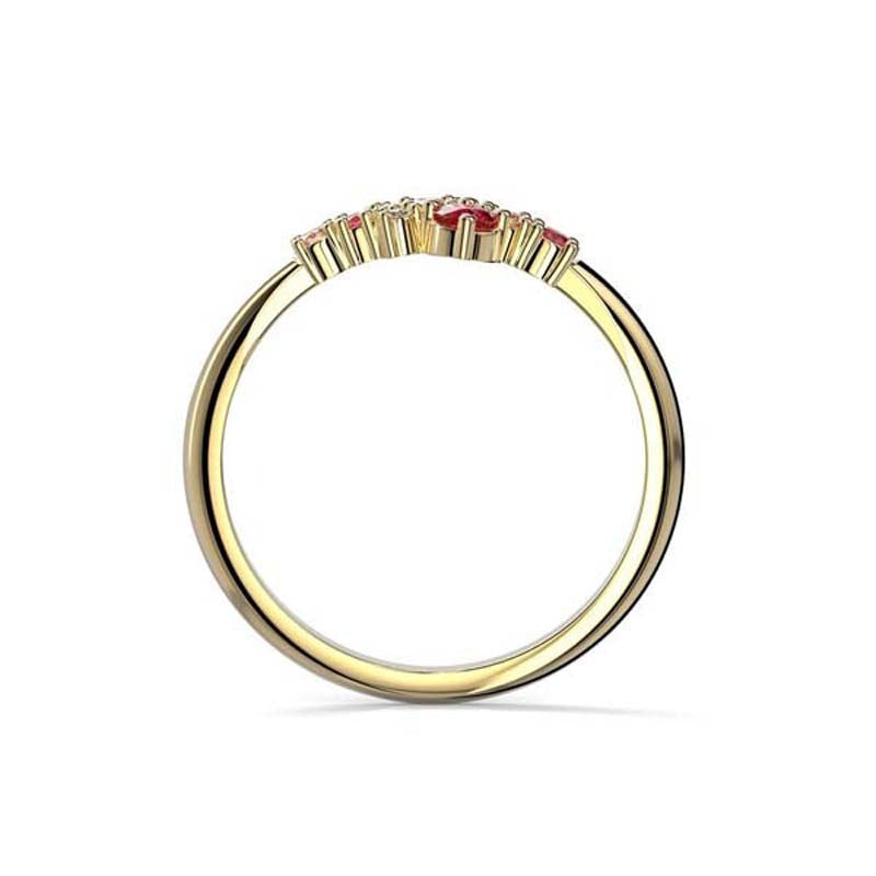 Festive Nelly Pink timanttivärikivisormus 0,03 ct keltakulta