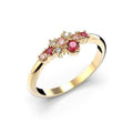 Festive Nelly Pink timanttivärikivisormus 0,03 ct keltakulta