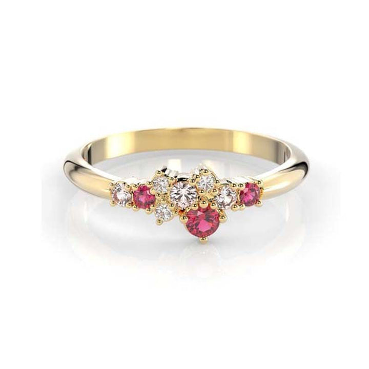 Festive Nelly Pink timanttivärikivisormus 0,03 ct keltakulta