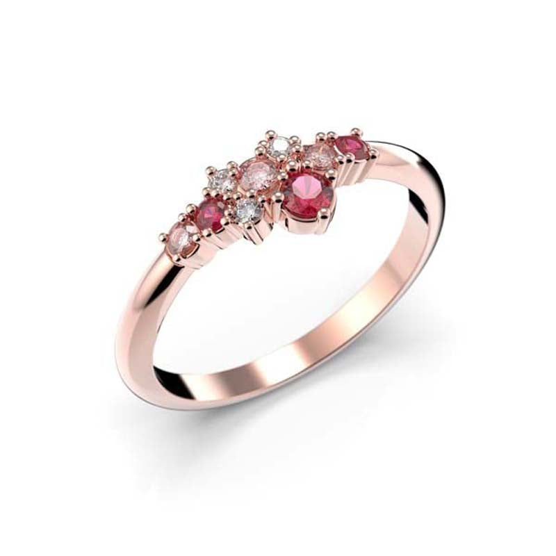 Festive Nelly Pink timanttivärikivisormus 0,03 ct punakulta