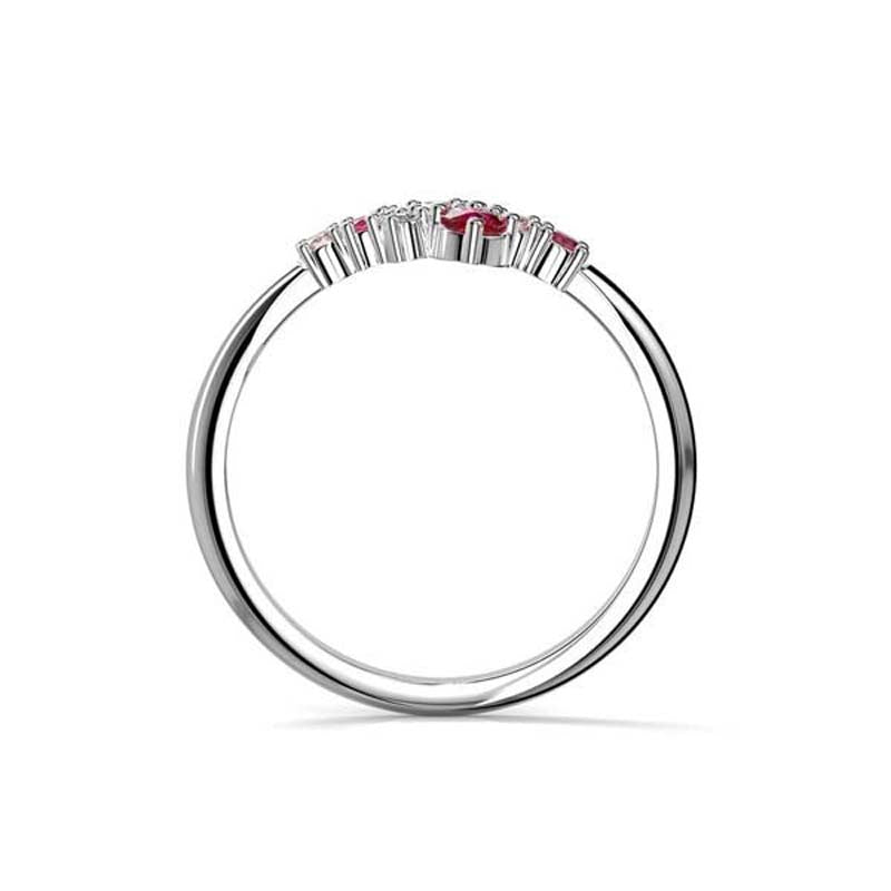 Festive Nelly Pink timanttivärikivisormus 0,03 ct valkokulta