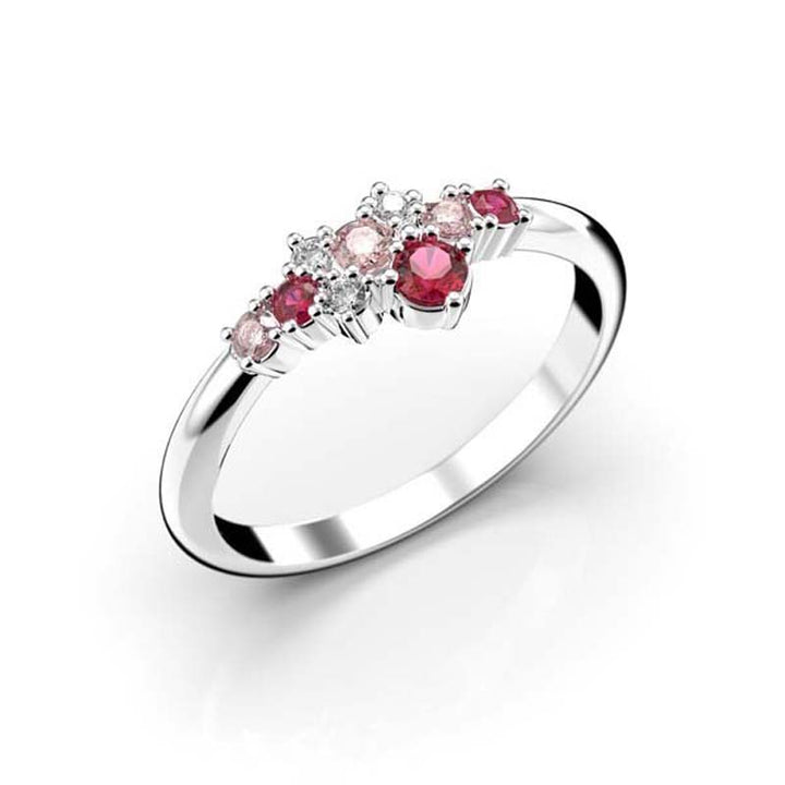 Festive Nelly Pink timanttivärikivisormus 0,03 ct valkokulta