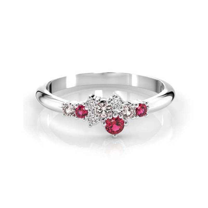Festive Nelly Pink timanttivärikivisormus 0,03 ct valkokulta