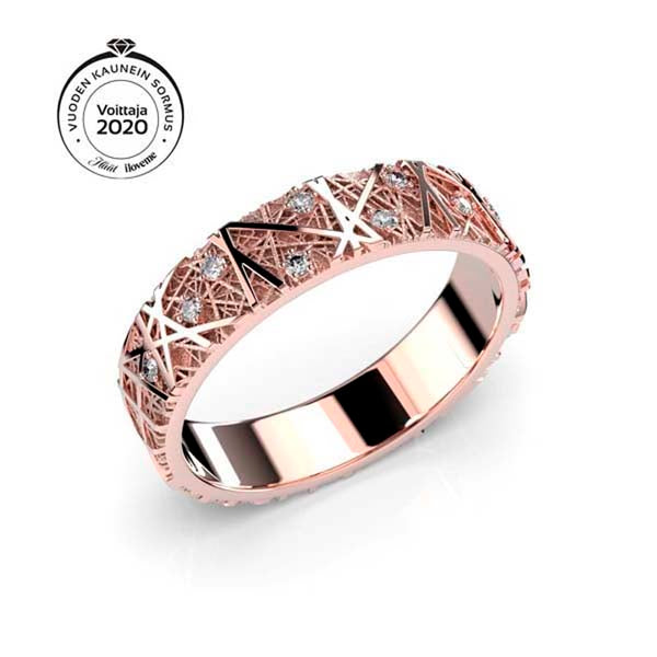 Festive Routa Timanttisormus 0,09 ct / 5,0 mm punakulta