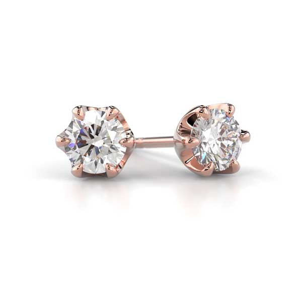 Festive Adele Laboratoriotimanttikorvakorut punakulta 0,60 ct