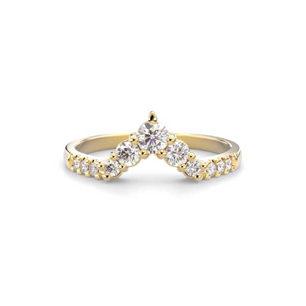 Festive Juliette Side Timanttisormus keltakulta 0,21 ct