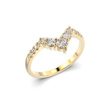 Festive Juliette Side Timanttisormus keltakulta 0,21 ct