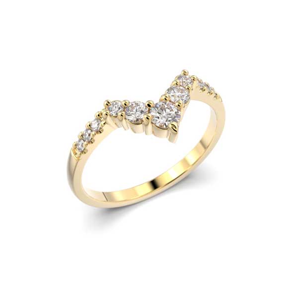 Festive Juliette Side Timanttisormus keltakulta 0,21 ct