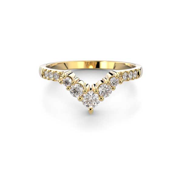 Festive Juliette Side Timanttisormus keltakulta 0,21 ct