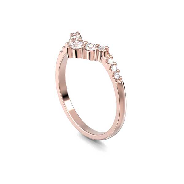 Festive Juliette Side Timanttisormus punakulta 0,21 ct