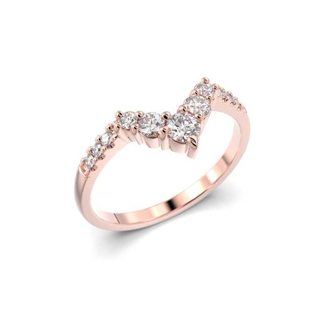 Festive Juliette Side Timanttisormus punakulta 0,21 ct