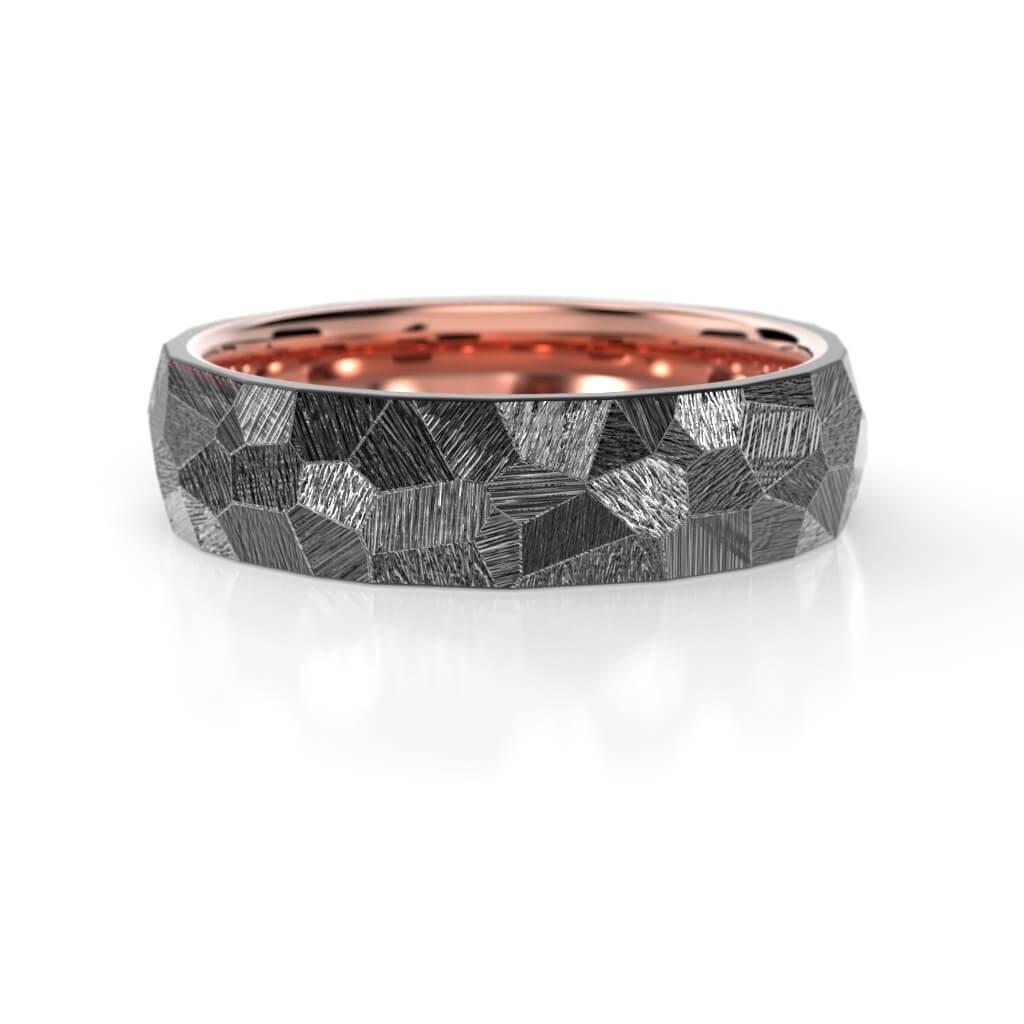 Festive Kulo Nox 6 mm sormus punakulta kuvio edestä