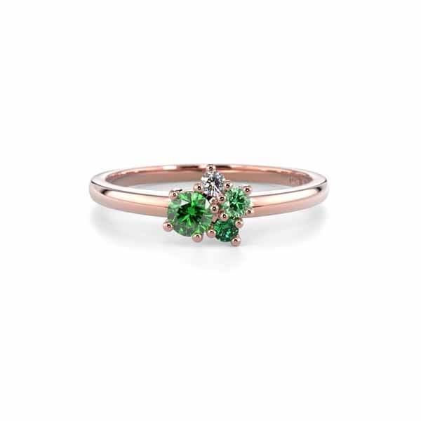 Festive Nadja Bloom Green Timanttisormus 0,02 ct punakulta