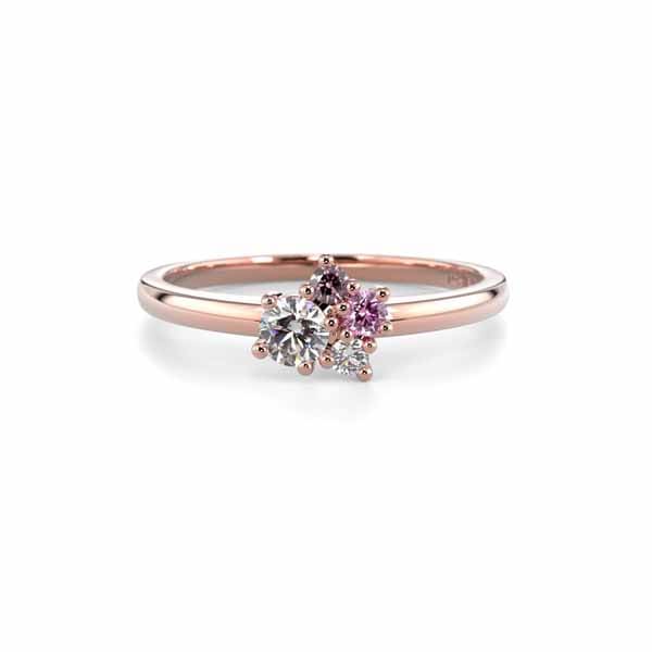 Festive Nadja Bloom Pink Timanttisormus 0,12 ct punakulta