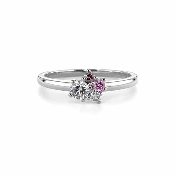 Festive Nadja Bloom Pink Timanttisormus 0,12 ct valkokulta