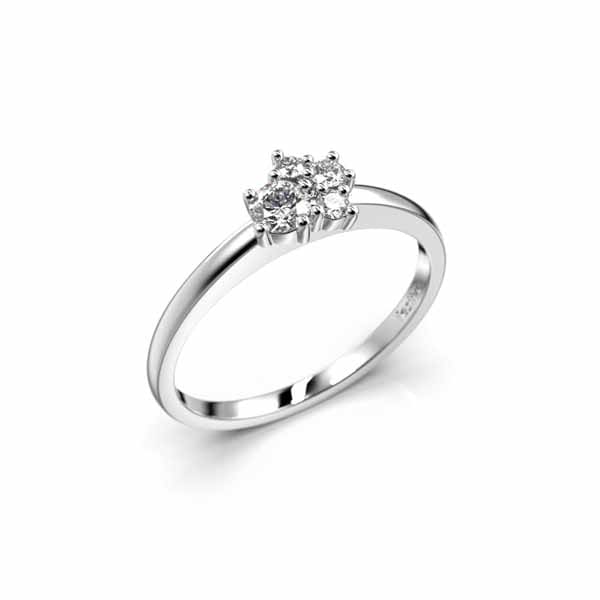 Festive Nadja Bloom Timanttisormus 0,17 ct valkokulta