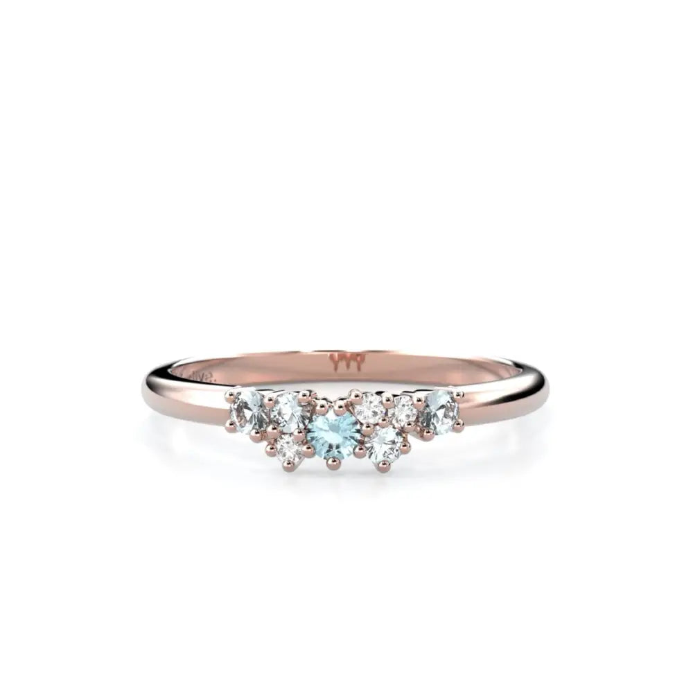 Festive Nadja Blue Timanttisormus 0,03 ct punakulta Festive