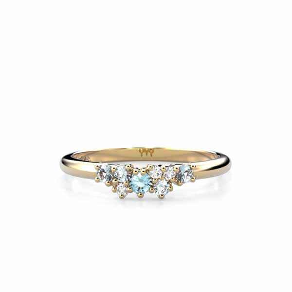 Festive Nadja Blue Timanttisormus 0,03 ct keltakulta
