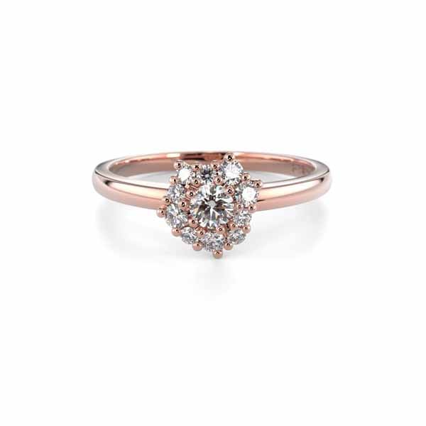 Festive Nadja Halo Timanttisormus 0,28 ct punakulta