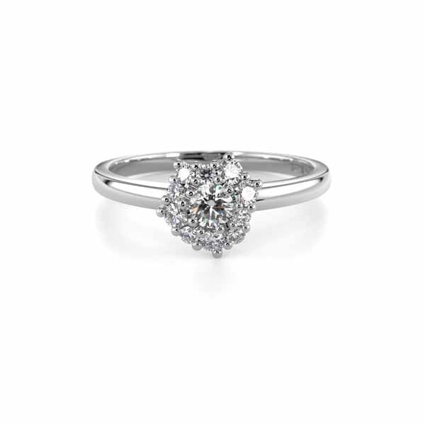 Festive Nadja Halo Timanttisormus 0,28 ct valkokulta
