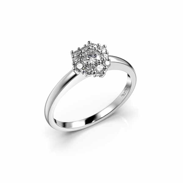 Festive Nadja Halo Timanttisormus 0,28 ct valkokulta