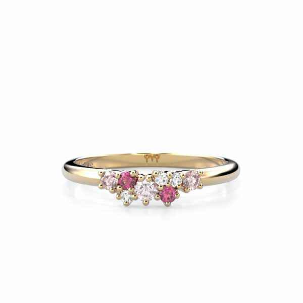 Festive Nadja Pink Timanttisormus 0,03 ct keltakulta