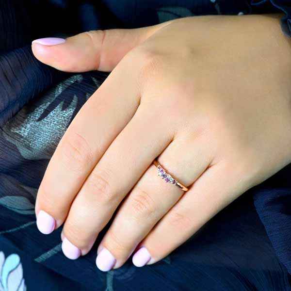Festive Nadja Pink Timanttisormus 0,03 ct keltakulta
