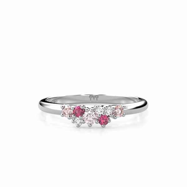 Festive Nadja Pink Timanttisormus 0,03 ct valkokulta
