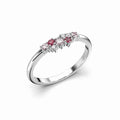 Festive Nadja Pink Timanttisormus 0,03 ct valkokulta
