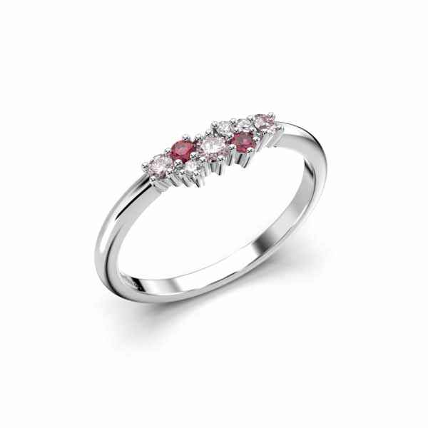 Festive Nadja Pink Timanttisormus 0,03 ct valkokulta