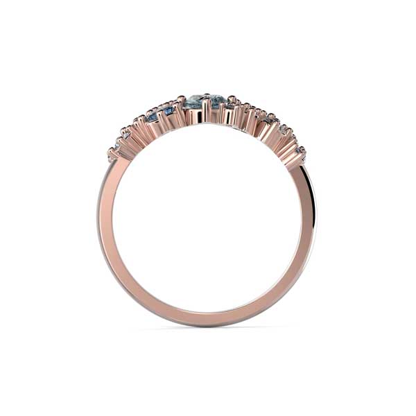Festive Natasha Blue timanttisormus punakulta 0,16 ct