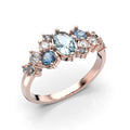 Festive Natasha Blue timanttisormus punakulta 0,16 ct