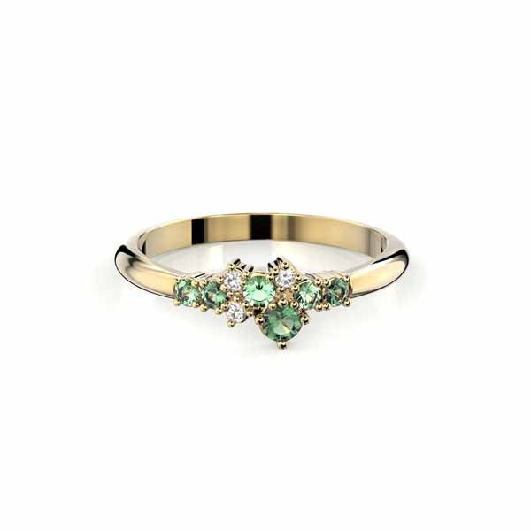 Festive Nelly Green timanttisormus 0,03 ct keltakulta