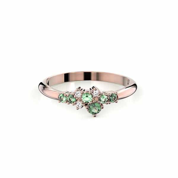 Festive Nelly Green timanttisormus 0,03 ct punakulta