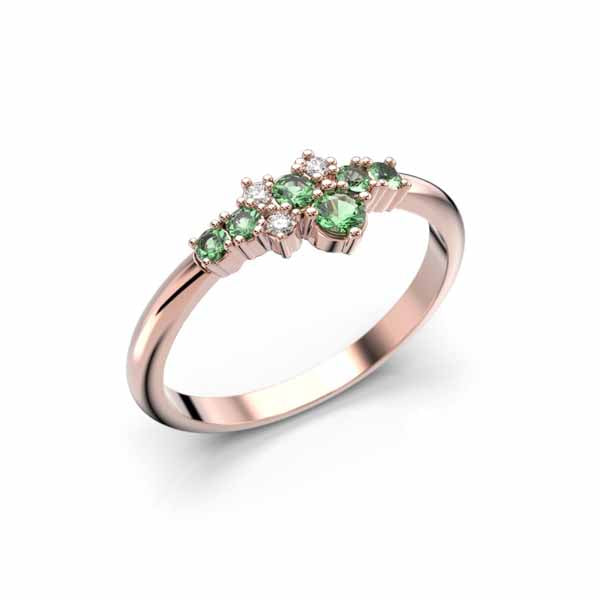 Festive Nelly Green timanttisormus 0,03 ct punakulta