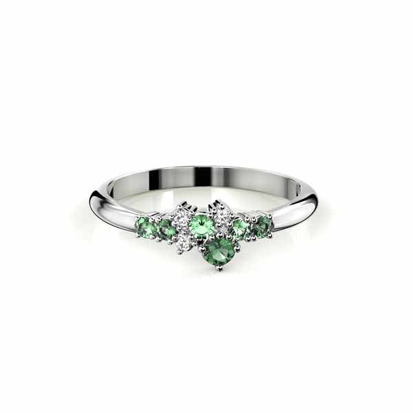 Festive Nelly Green timanttisormus 0,03 ct valkokulta