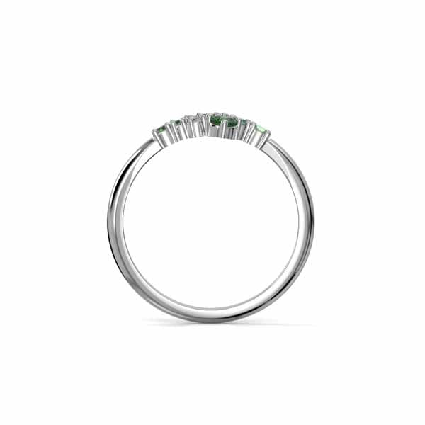 Festive Nelly Green timanttisormus 0,03 ct valkokulta
